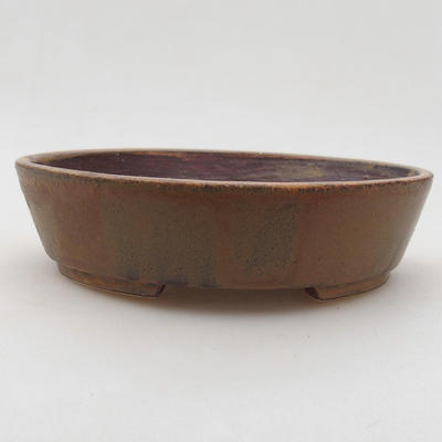 Ceramiczna miska bonsai 15 x 13,5 x 4 cm, kolor brązowy - 1