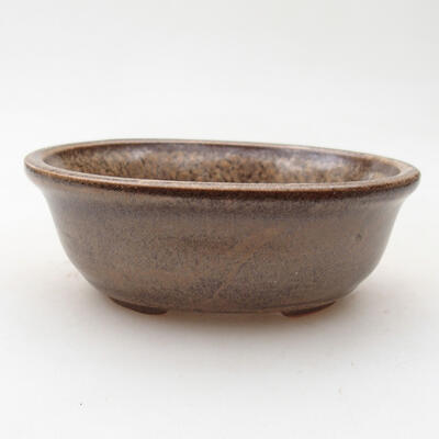 Ceramiczna miska bonsai 10 x 8,5 x 4 cm, kolor brązowy - 1
