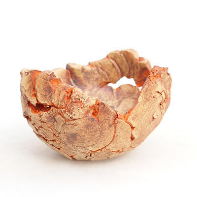 Ceramiczna skorupa 8 x 8 x 6 cm, kolor szaro-pomarańczowy - 1