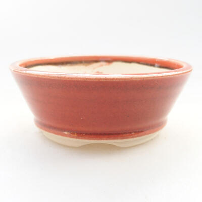 Ceramiczna miska bonsai 10 x 10 x 4 cm, kolor ceglasty - 1