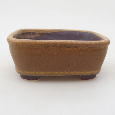 Ceramiczna miska bonsai 9 x 8 x 3,5 cm, kolor brązowy - 1