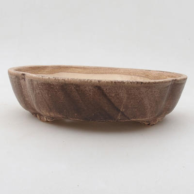 Ceramiczna miska bonsai 18 x 15,5 x 4 cm, kolor brązowy - 1