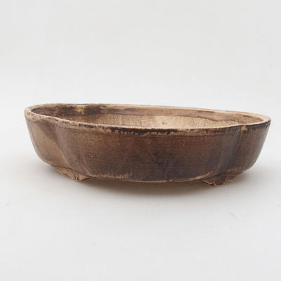Ceramiczna miska bonsai 22 x 19,5 x 5 cm, kolor brązowy - 1