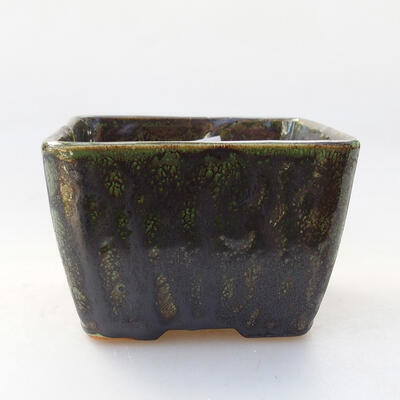 Ceramiczna miska bonsai 8 x 8 x 5,5 cm, kolor zielony - 1