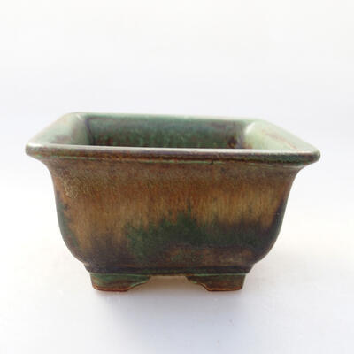 Ceramiczna miska bonsai 9 x 9 x 5,5 cm, kolor zielony - 1