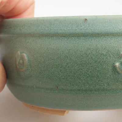 Ceramiczna miska bonsai 12 x 12 x 4 cm, kolor zielony - 1