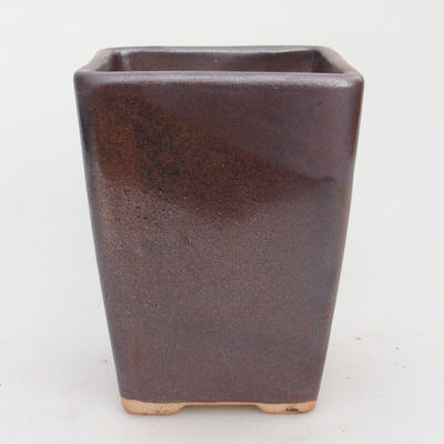 Ceramiczna miska bonsai 8,5 x 8,5 x 11 cm, kolor brązowy - 2. jakość - 1