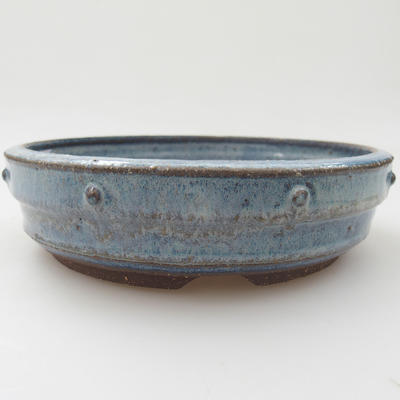 Ceramiczna miska bonsai - 18,5 x 18,5 x 5 cm, kolor niebieski - 1