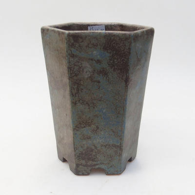 Ceramiczna miska bonsai 13,5 x 11 x 17 cm, kolor brązowo-niebieski - 2. jakość - 1