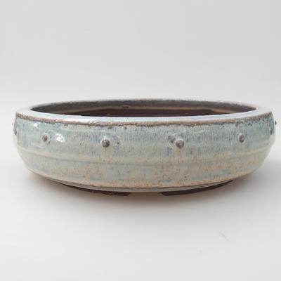 Ceramiczna miska bonsai - 24 x 24 x 6,5 cm, kolor niebieski - 1