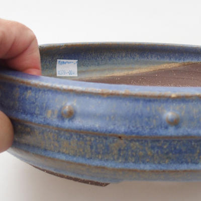 Ceramiczna miska bonsai - 23,5 x 23,5 x 5,5 cm, kolor niebieski - 1