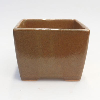 Ceramiczna miska bonsai 11 x 11 x 8,5 cm, kolor brązowo-szary - 2. jakość - 1