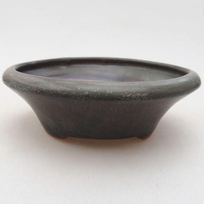 Ceramiczna miska bonsai 12,5 x 12,5 x 4 cm, kolor szary - 1