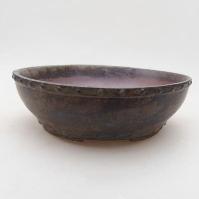Ceramiczna miska bonsai 17 x 17 x 4,5 cm, kolor szary - 1