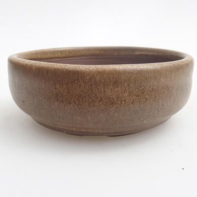 Ceramiczna miska bonsai 10,5 x 10,5 x 4 cm, kolor brązowy - 1