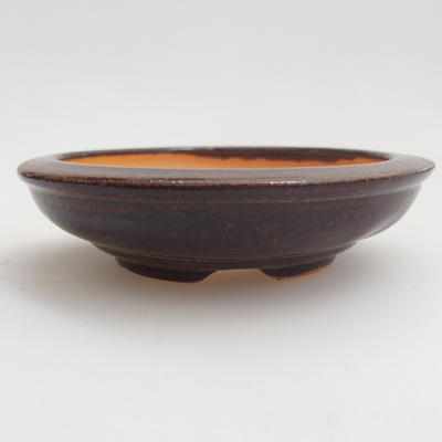 Ceramiczna miska bonsai 8 x 8 x 2 cm, kolor brązowy - 1