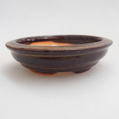 Ceramiczna miska bonsai 8 x 8 x 2 cm, kolor brązowy - 1