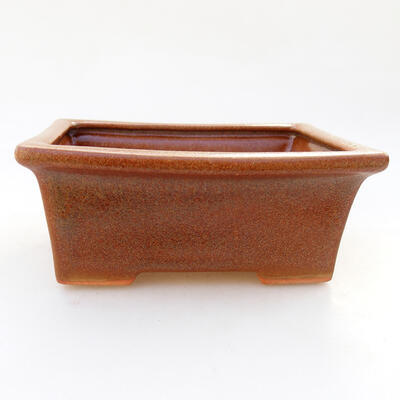 Ceramiczna miska bonsai 11 x 8,5 x 4,5 cm, kolor brązowy - 1