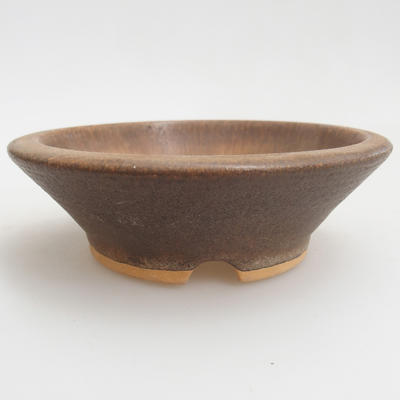 Ceramiczna miska bonsai 11,5 x 11,5 x 3,5 cm, kolor brązowy - 1