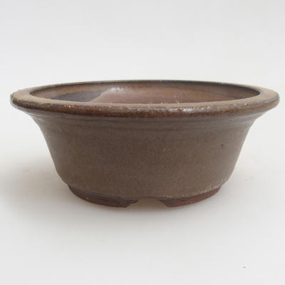 Ceramiczna miska bonsai 11 x 11 x 4 cm, kolor brązowy - 1