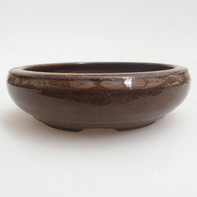 Ceramiczna miska bonsai 11,5 x 11,5 x 3,5 cm, kolor brązowy - 1