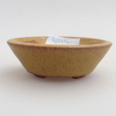 Ceramiczna miska bonsai 5,5 x 5,5 x 1,5 cm, kolor żółty - 1