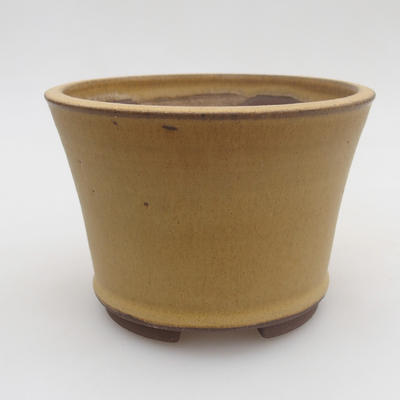 Ceramiczna miska bonsai 11 x 11 x 8 cm, kolor żółty - 1