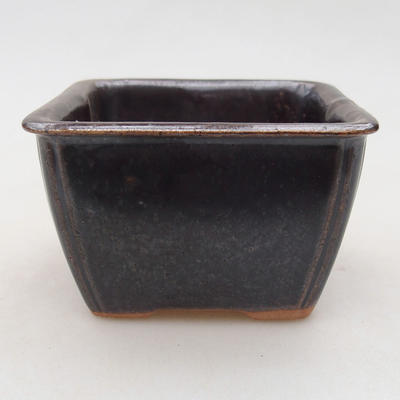 Ceramiczna miska bonsai 8 x 8 x 5 cm, kolor metalowy - 1