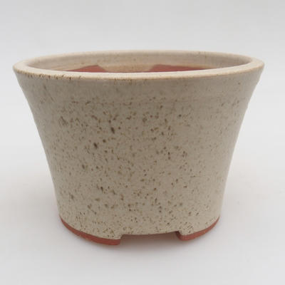 Ceramiczna miska bonsai 11 x 11 x 7,5 cm, kolor beżowy - 1