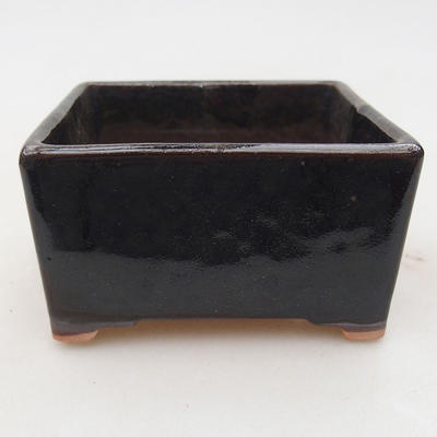 Ceramiczna miska bonsai 8 x 8 x 4,5 cm, kolor czarny - 1