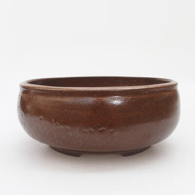 Ceramiczna miska bonsai 18,5 x 18,5 x 7 cm, kolor brązowy - 1