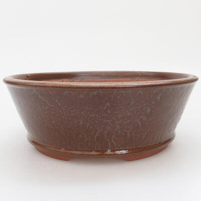 Ceramiczna miska bonsai 18,5 x 18,5 x 6,5 cm, kolor brązowy - 1