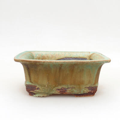 Ceramiczna miska bonsai 11 x 9 x 4,5 cm, kolor zielono-brązowy - 1