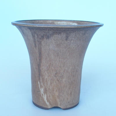 Ceramiczna miska bonsai 20,5 x 20,5 x 19 cm brązowo-beżowy kolor - 1