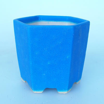 Ceramiczna miska bonsai 9 x 10 x 9 cm kolor niebieski - 1