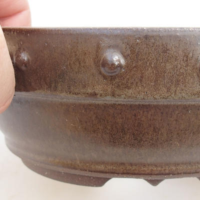 Ceramiczna miska bonsai - 16 x 16 x 5,5 cm, kolor brązowy - 1