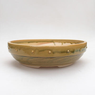 Ceramiczna miska bonsai 23 x 23 x 6,5 cm, kolor zielony - 1