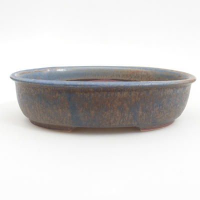 Ceramiczna miska bonsai 19 x 15 x 4,5 cm, kolor brązowo-niebieski - 1
