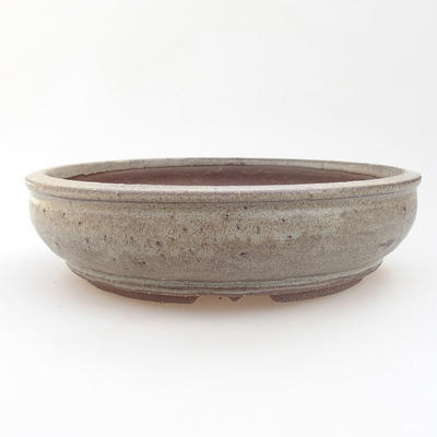 Ceramiczna miska bonsai - 21 x 21 x 5,5 cm, kolor szary - 1