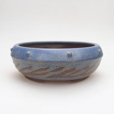 Ceramiczna miska bonsai 17,5 x 17,5 x 7 cm, kolor niebieski - 1