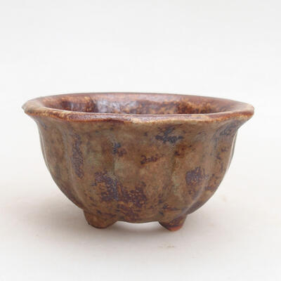 Ceramiczna miska bonsai 8 x 8 x 4,5 cm, kolor brązowy - 1