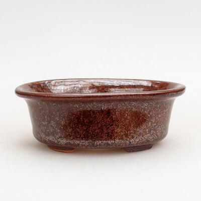 Ceramiczna miska bonsai 9 x 6,5 x 3,5 cm, kolor brązowy - 1