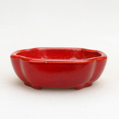Ceramiczna miska bonsai 10 x 8 x 3 cm, kolor czerwony - 1