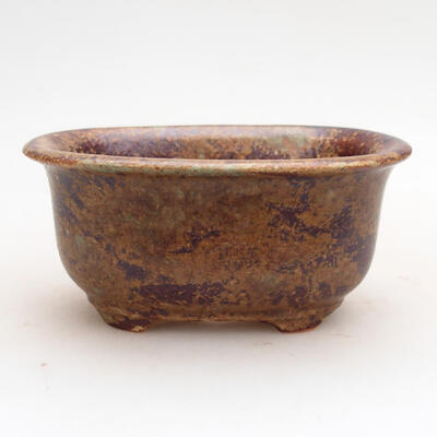 Ceramiczna miska bonsai 11 x 8 x 5,5 cm, kolor brązowy - 1