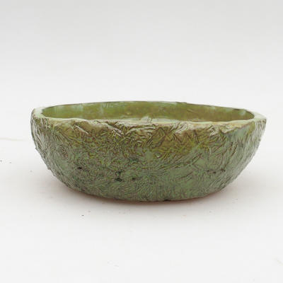 Ceramiczna miska bonsai 2. jakości - 18 x 18 x 6,5 cm, kolor zielony - 1