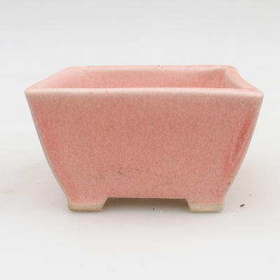 Ceramiczna miska bonsai 2. jakości - 9 x 9 x 5,5 cm, kolor różowy - 1