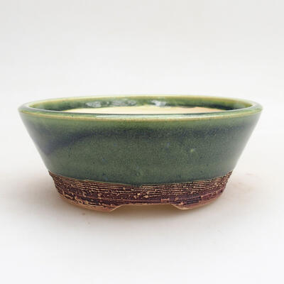 Ceramiczna miska bonsai 14,5 x 14,5 x 6 cm, kolor zielony - 1