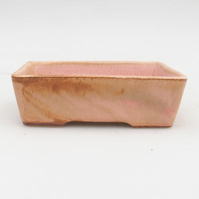 Ceramiczna miska bonsai 2. jakości - 12 x 9 x 3,5 cm, kolor brązowo-różowy - 1