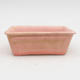 Ceramiczna miska bonsai 2. jakości - 12 x 8 x 4 cm, kolor różowy - 1/4