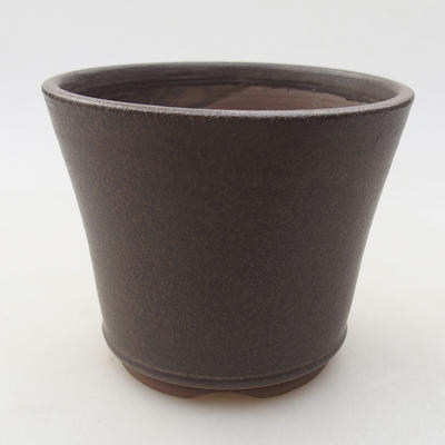 Ceramiczna miska bonsai 9,5 x 9,5 x 8 cm, kolor brązowy - 1